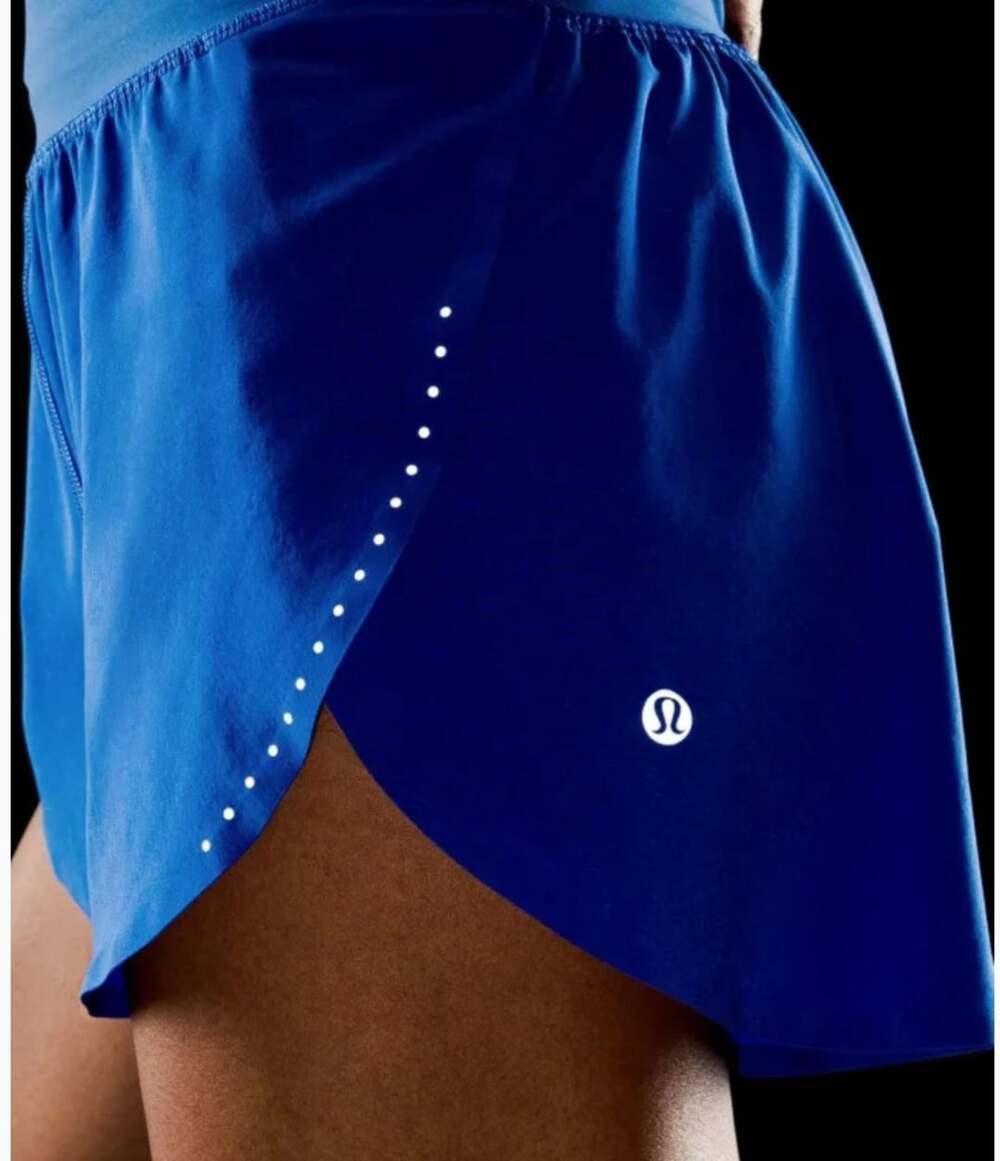 Lululemon Fast and Free High-Rise Split Short 3" Galactic Cobalt Blue - Picture 6 of 7
